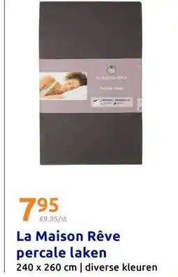 Action La Maison Rêve percale laken aanbieding