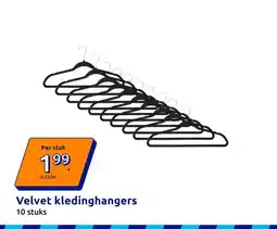 Action Velvet kledinghangers aanbieding