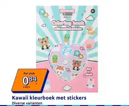 Action Kawaii kleurboek met stickers aanbieding