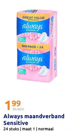 Action Always maandverband Sensitive aanbieding