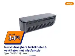 Action Nexxt draagbare luchtkoeler & ventilator met mistfunctie aanbieding