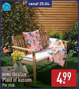 ALDI Home creation plaid of kussen aanbieding