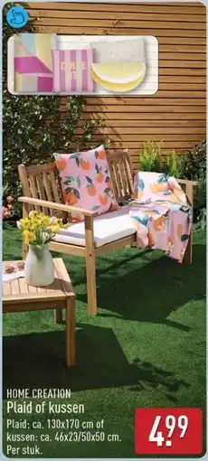 ALDI Home creation plaid of kussen aanbieding