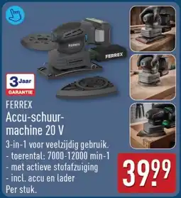 ALDI Ferrex Accu schuurmachine 20 V aanbieding