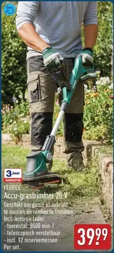 ALDI Ferrex Accu grastrimmer 20 V aanbieding