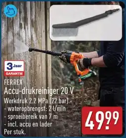 ALDI Ferrex Accu drukreiniger 20 V aanbieding