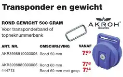De Boer Drachten Transponder en gewicht aanbieding