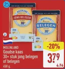 ALDI Molenland Goudse kaas 30+ stuk jong belegen of belegen aanbieding