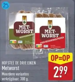 ALDI Hofstee De Drie Eiken Metworst aanbieding