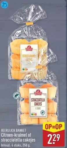 ALDI Heerlijck Banket Citroen-Kruimel of Stracciatella Cakejes aanbieding