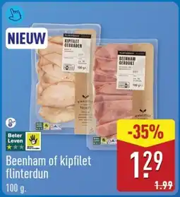 ALDI Beenham of Kipfilet flinterdun aanbieding