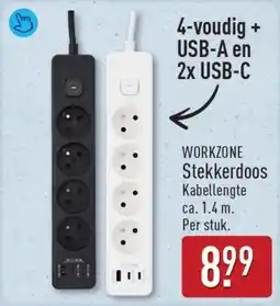ALDI Workzone Stekkerdoos aanbieding