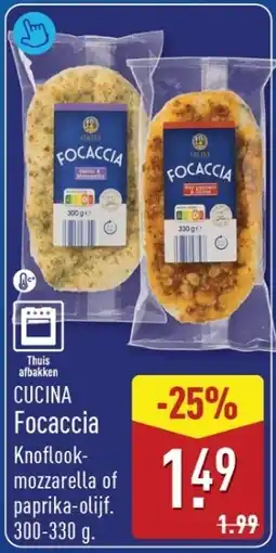 ALDI Cucina Focaccia aanbieding