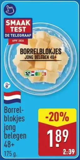 ALDI Borrelblokjes Jong Belegen 48+ aanbieding