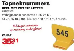De Boer Drachten Topneknummers geel met zwarte letter aanbieding