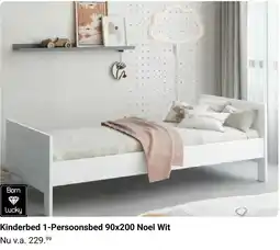 Van Asten BabySuperstore Kinderbed 1-Persoonsbed 90x200 Noel Wit aanbieding