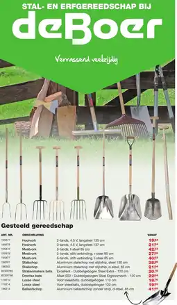 De Boer Drachten Stal- en erfgereedschap bij aanbieding