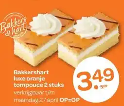 Spar Bakkershart luxe oranje tompouce 2 stuks aanbieding