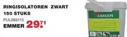 De Boer Drachten Ringisolatoren zwart 150 stuks aanbieding