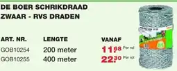 De Boer Drachten De boer schrikdraad 2187 zwaar - rvs draden aanbieding