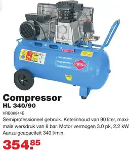 De Boer Drachten Compressor HL 340/90 aanbieding