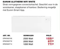 De Boer Drachten Eurom alutherm wifi white aanbieding