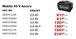 De Boer Drachten Makita 40 V Accu's aanbieding
