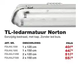 De Boer Drachten TL-ledarmatuur Norton aanbieding