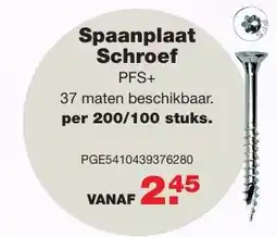 De Boer Drachten Spaanplaat Schroef PFS+ aanbieding