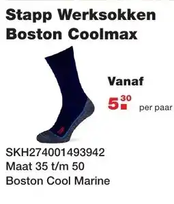De Boer Drachten Stapp Werksokken Boston Coolmax aanbieding