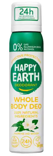 De Online Drogist Happy Earth Whole Body Deo Spray Jasmine Ho Wood aanbieding