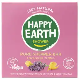 De Online Drogist Happy Earth Pure Shower Bar Lavender Ylang aanbieding