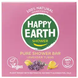 De Online Drogist Happy Earth Pure Shower Bar Lavender Ylang aanbieding