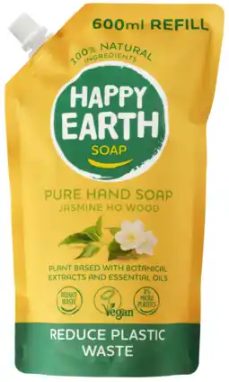 De Online Drogist Happy Earth Pure Hand Soap Refill Jasmine Ho Wood aanbieding