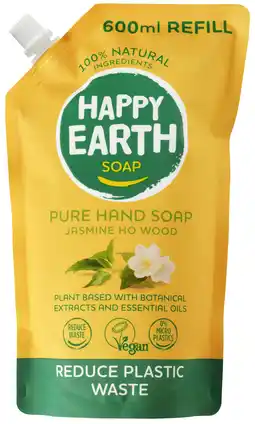 De Online Drogist Happy Earth Pure Hand Soap Refill Jasmine Ho Wood aanbieding