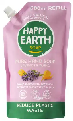 De Online Drogist Happy Earth Pure Hand Soap Refill Lavender Ylang aanbieding