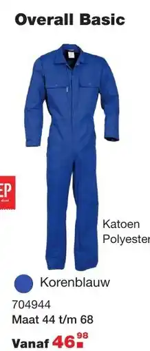 De Boer Drachten Overall Basic Korenblauw aanbieding