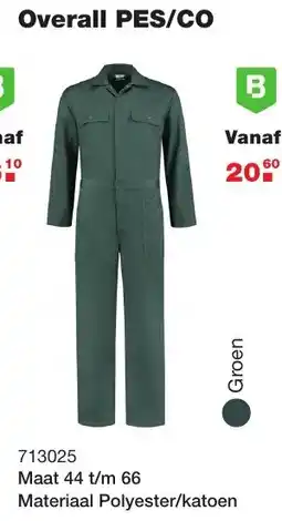 De Boer Drachten Overall PES/CO aanbieding