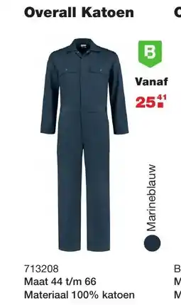 De Boer Drachten Overall Katoen aanbieding