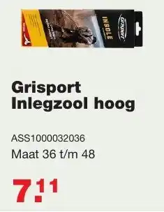 De Boer Drachten Grisport Inlegzool hoog aanbieding