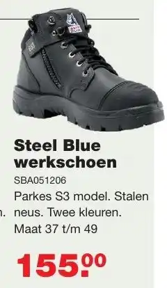 De Boer Drachten Steel Blue werkschoen aanbieding
