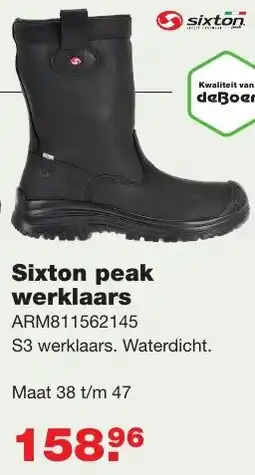 De Boer Drachten Sixton peak werklaars aanbieding
