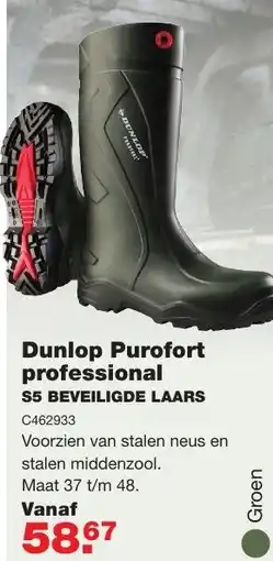 De Boer Drachten Dunlop purofort professional s5 beveiligde laars aanbieding