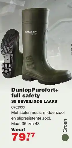 De Boer Drachten Dunloppurofort+ full safety s5 beveiligde laars aanbieding