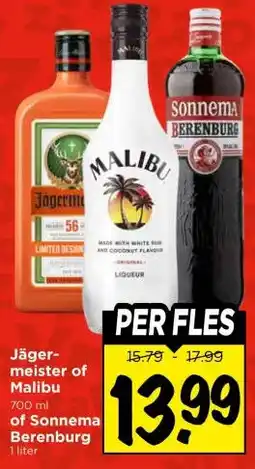 Vomar Voordeelmarkt Jäger- meister of Malibu , of Sonnema Berenburg aanbieding