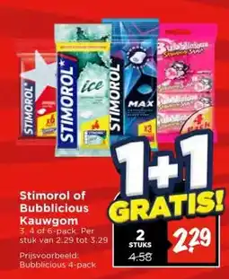Vomar Voordeelmarkt Stimorol of Bubblicious Kauwgom aanbieding