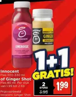 Vomar Voordeelmarkt Innocent , of Ginger Shot aanbieding