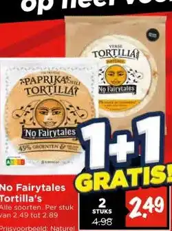 Vomar Voordeelmarkt No Fairytales Tortilla's aanbieding