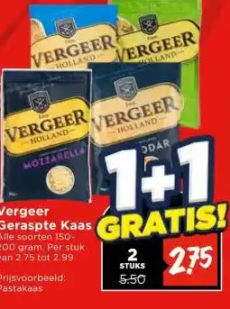 Vomar Voordeelmarkt Vergeer Geraspte Kaas aanbieding