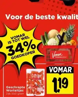 Vomar Voordeelmarkt Geschrapte Worteltjes aanbieding